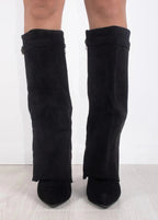 Women's Knee High Boots with Pointed Toe and Straight Shaft - 6