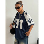 Women's Oversized Varsity Number Print T-Shirt - 3