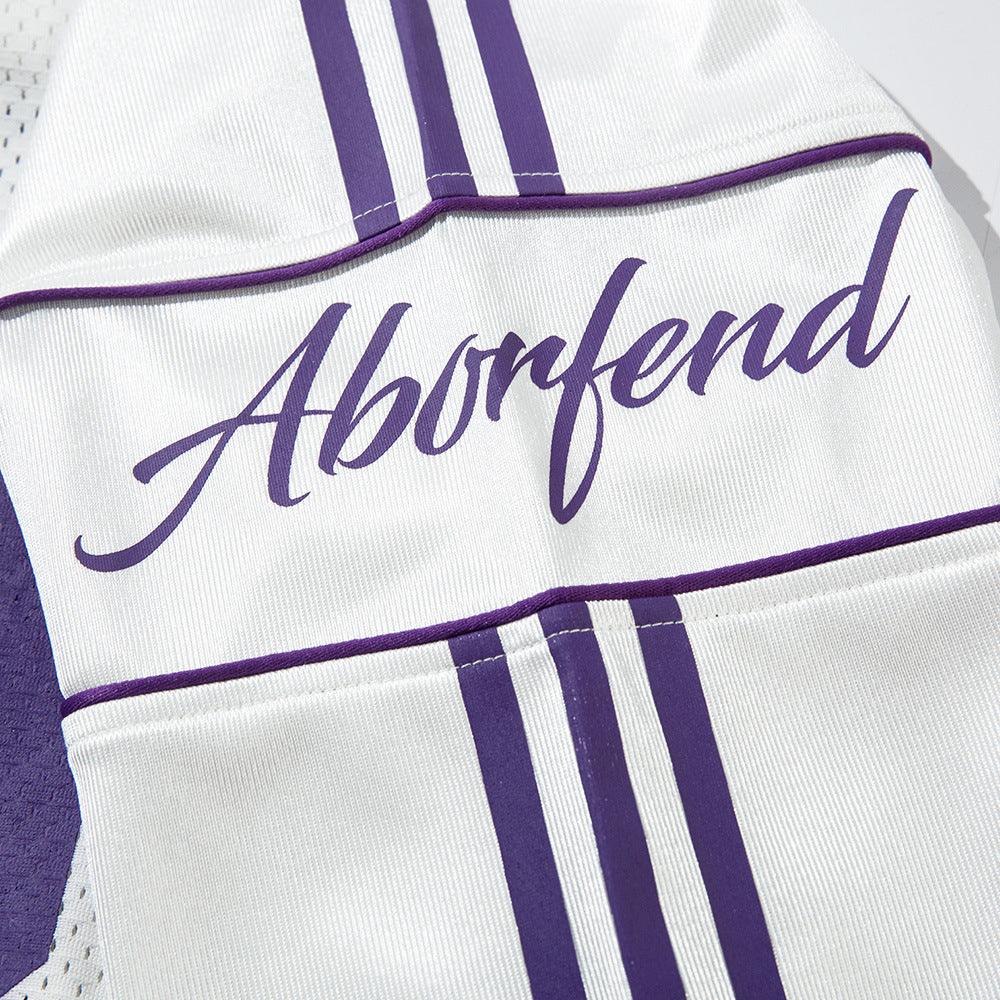 Women's Long Sleeve Varsity Jersey Top with V-Neck and Contrast Stripes - 5