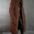 Karina | Elegant Cosy Coat With Tummy Coverage - Brown