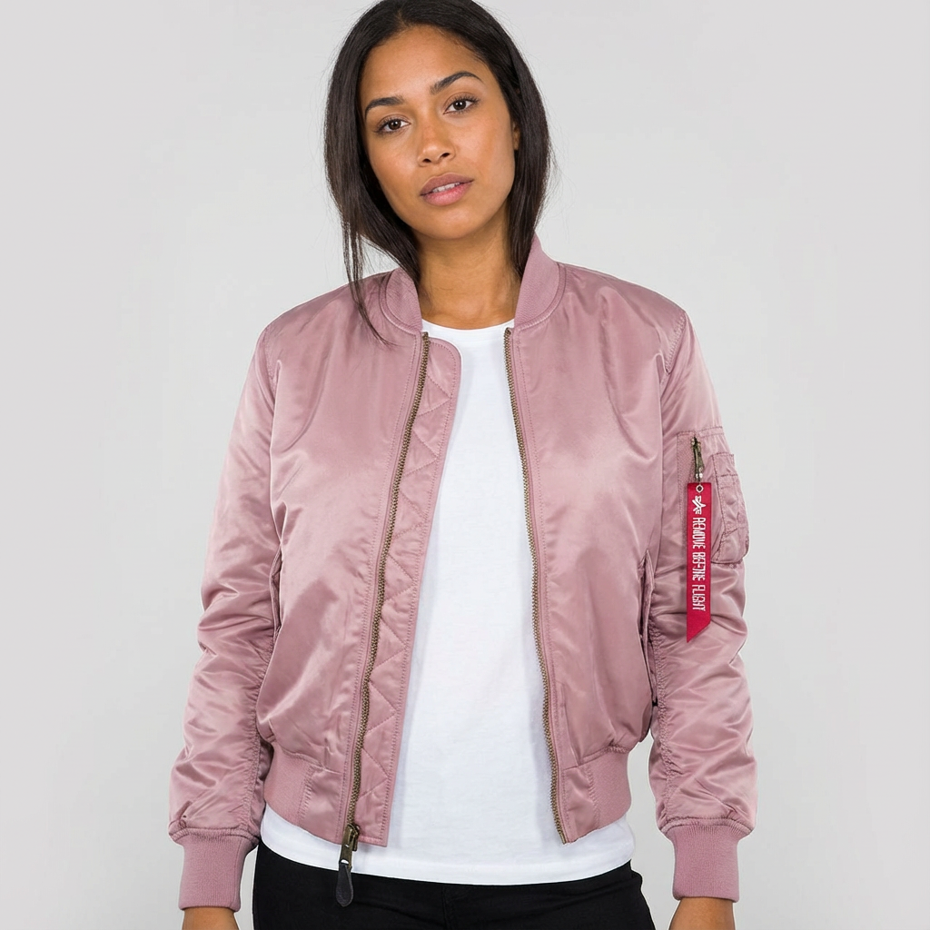 Women's Bomber Jacket with Ribbed Trims and Utility Pocket - 11