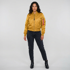 Women's Bomber Jacket with Ribbed Trims and Utility Pocket - 14