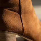 Women's Knee-High Boots with Block Heel and Side Zip - 6