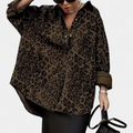 Women's Vintage Leopard Print Blouse - 2