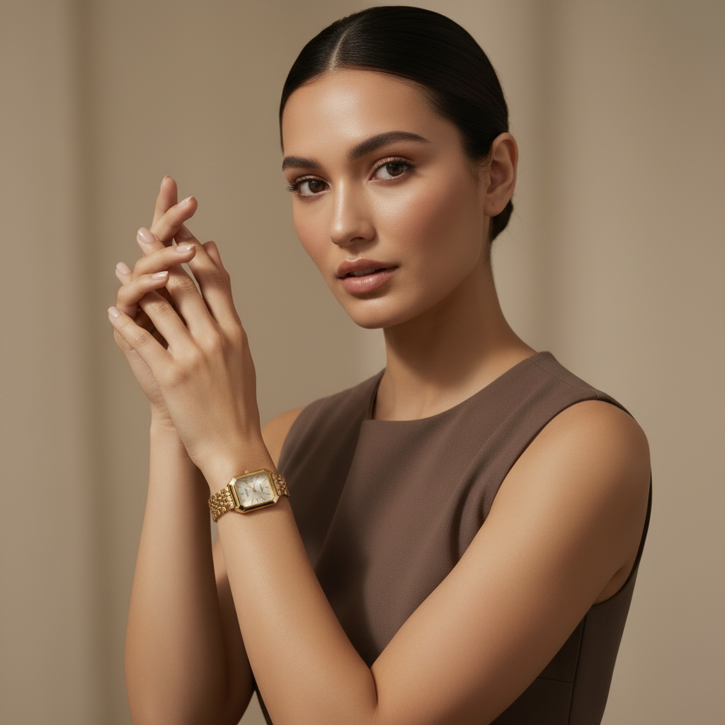 Women's Square Watch with Minimalist Dial and Bracelet Strap - 2