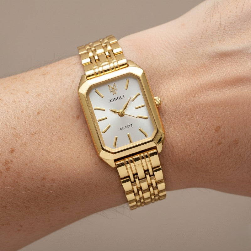 Women's Square Watch with Minimalist Dial and Bracelet Strap - 3