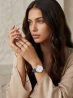 Women's Minimalist Watch with Faux Suede Strap - 8
