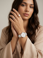 Women's Minimalist Watch with Faux Suede Strap - 9