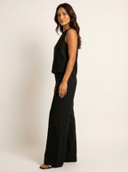Women's Sleeveless Top and Wide Leg Trousers Set - 11
