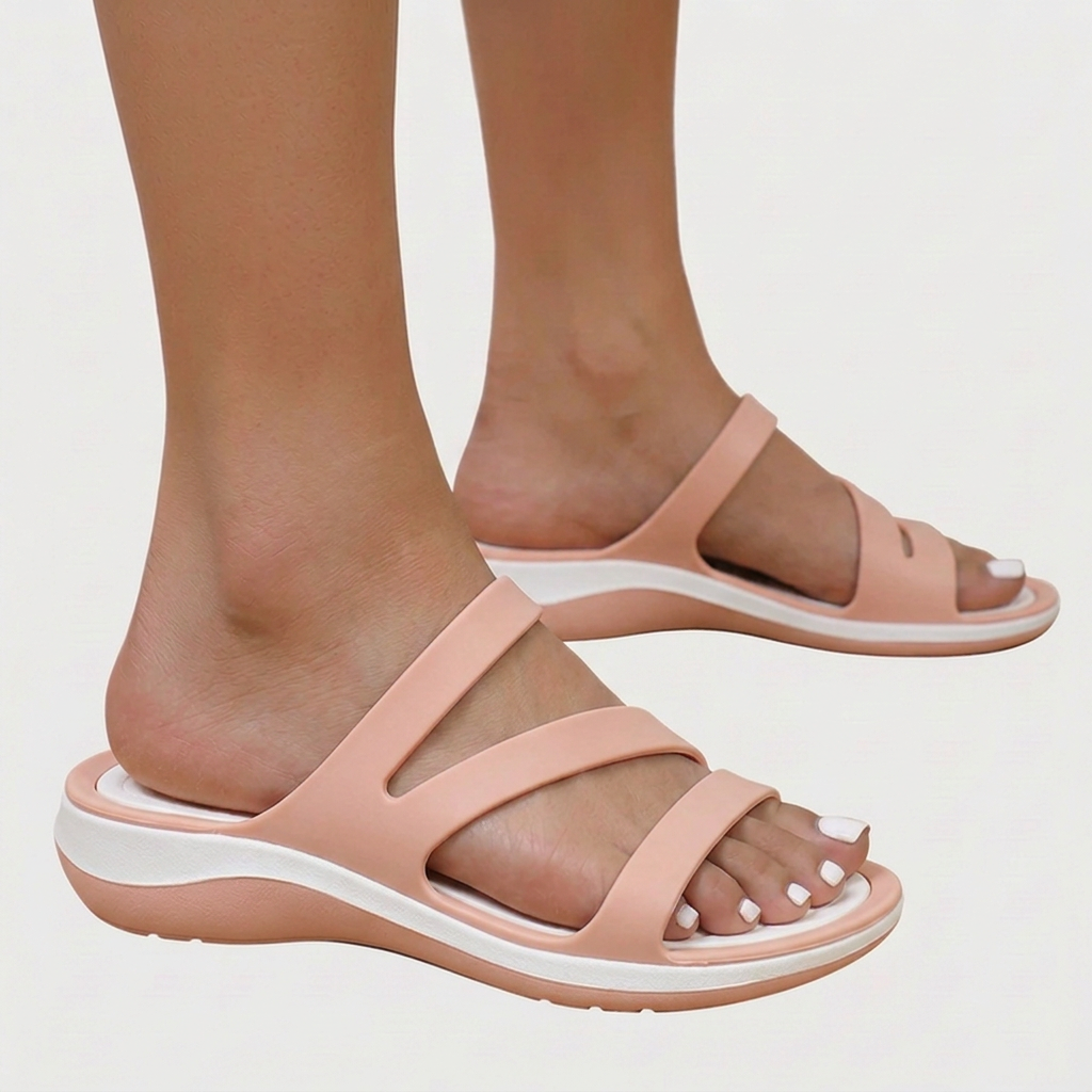 Livia | Orthopaedic Comfort Multi-Strap Sandals - Blush Pink