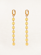 Statement Drop Earrings with Textured Disc Chain - 3