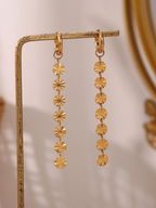 Statement Drop Earrings with Textured Disc Chain - 5