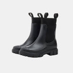 Women's Chelsea Boots with Chunky Sole and Elastic Panel - Black