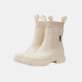 Women's Chelsea Boots with Chunky Sole and Elastic Panel - Apricot