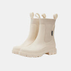 Women's Chelsea Boots with Chunky Sole and Elastic Panel - Apricot