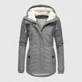 Women's Hooded Coat with Cosy Lining and Long Fit - Grey
