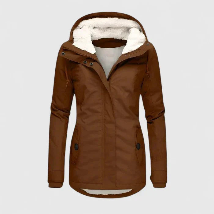 Louise – Stylish Waterproof Jacket - Brown