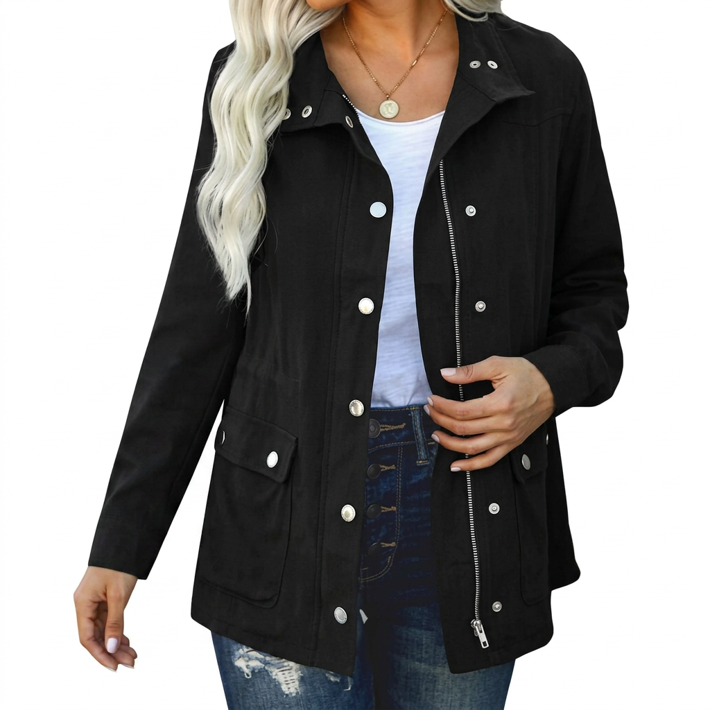 Marielle | Lightweight Utility Jacket - Black