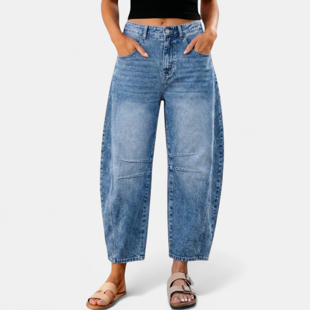 Women's Relaxed Wide Leg Jeans - Midnight Blue