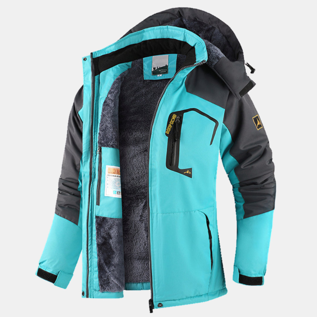 Women's Fleece Lined Hooded Zip Up Windbreaker Jacket - Moon Orchid