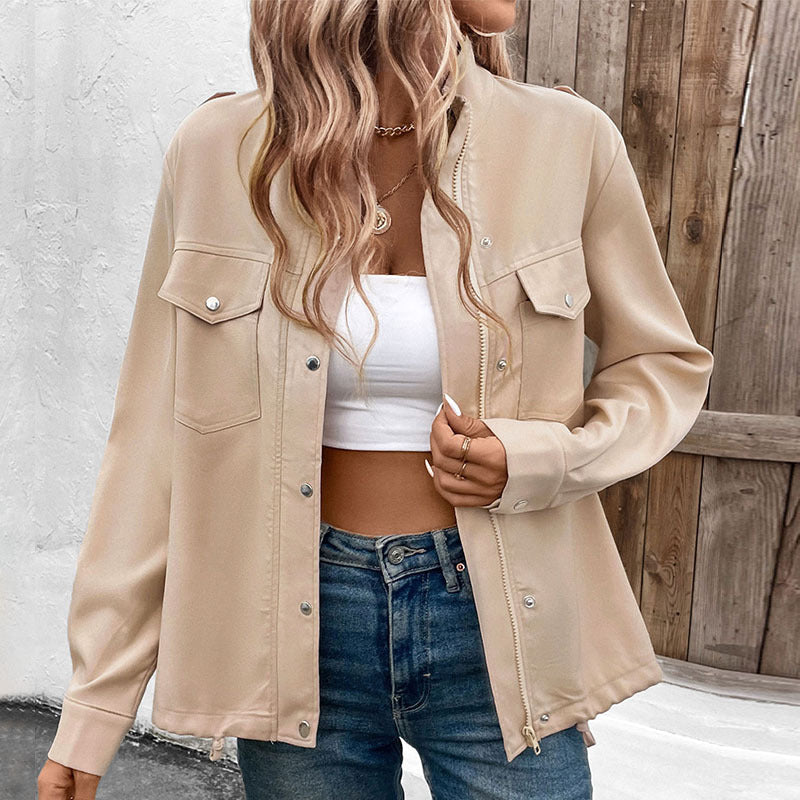 Women's Utility Jacket with Chest Pockets and Zip Fastening