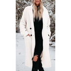 Women's Long Teddy Coat with Button Front Closure - 8