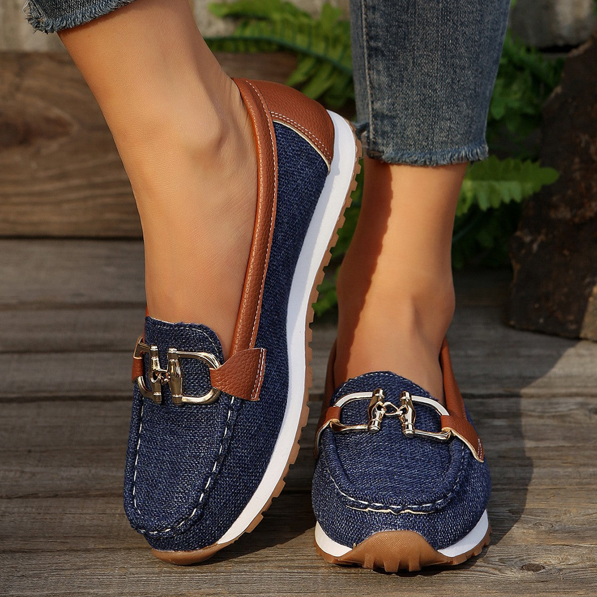 Women's Slip-On Loafers with Padded Footbed - 6