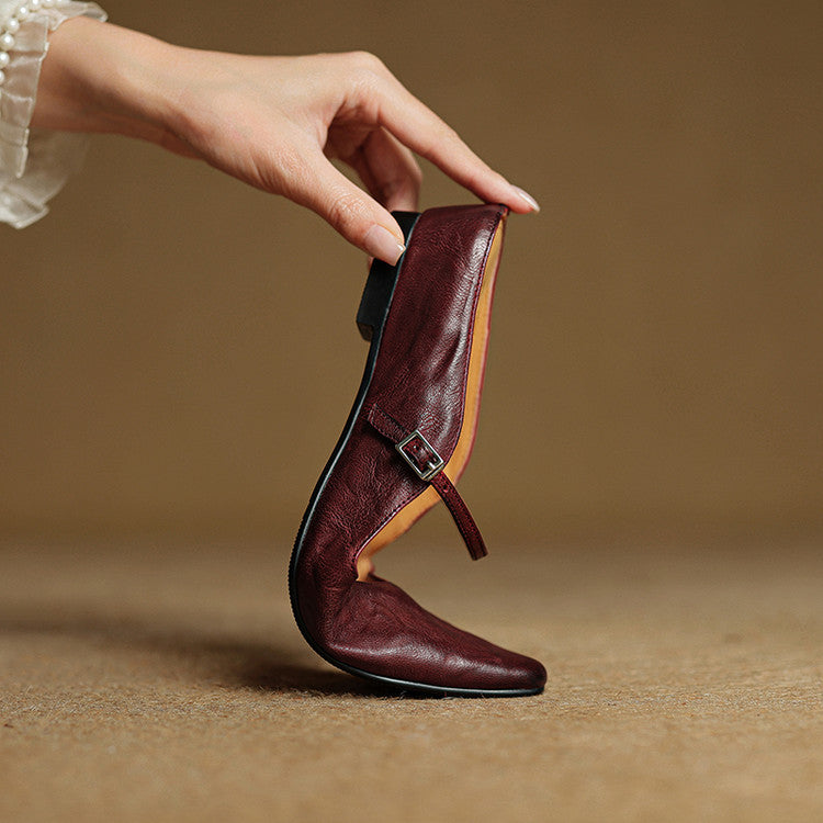 Women's Pointed Toe Mule Sandals with Ankle Strap - 13