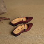 Women's Pointed Toe Mule Sandals with Ankle Strap - 14
