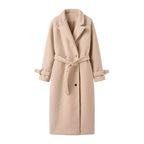Women's Belted Teddy Coat with Notched Collar - 6