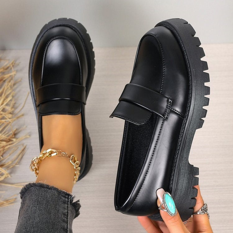 Women's Platform Loafers with Chunky Lug Sole - 3