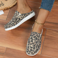 Women's Leopard Print Canvas Slip-On Mules with Cushioned Footbed - Leopard Print