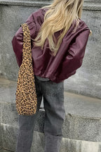 Women's Cropped Matte Biker Jacket with Front Zip - 6