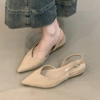 Women's Pointed Slingback Flats V-Cut Adjustable Strap - 4
