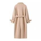 Women's Belted Teddy Coat with Notched Collar - 3