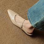 Women's Pointed Toe Mule Sandals with Ankle Strap - 3