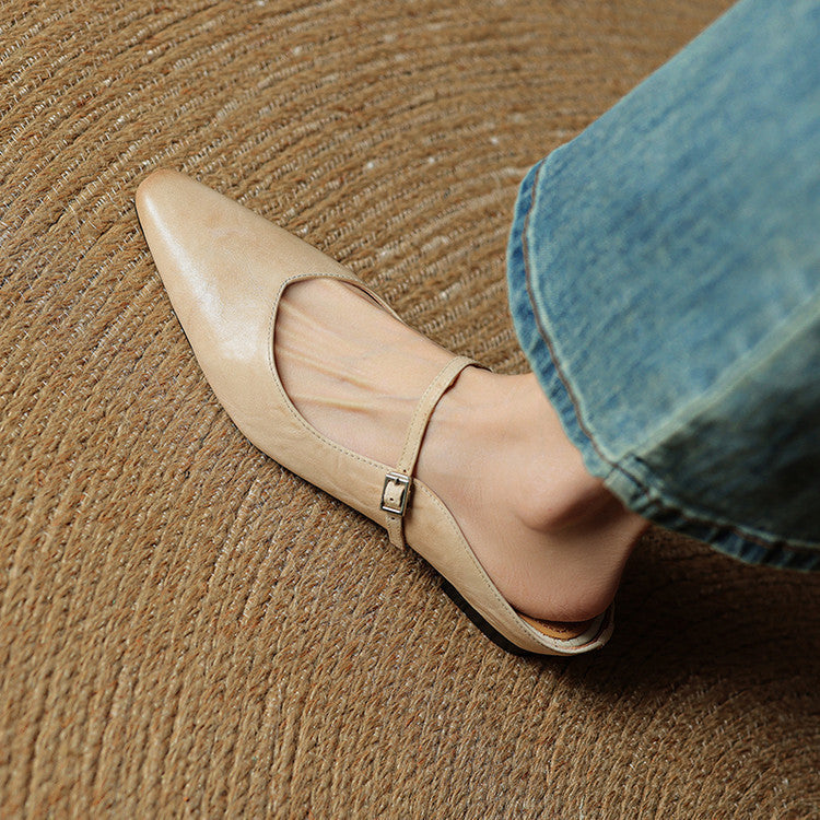 Women's Pointed Toe Mule Sandals with Ankle Strap - 3
