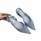 Women's Pointed Slingback Flats V-Cut Adjustable Strap - 8