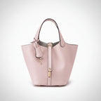 Women's Structured Bucket Bag with Twist-Lock Clasp - 13