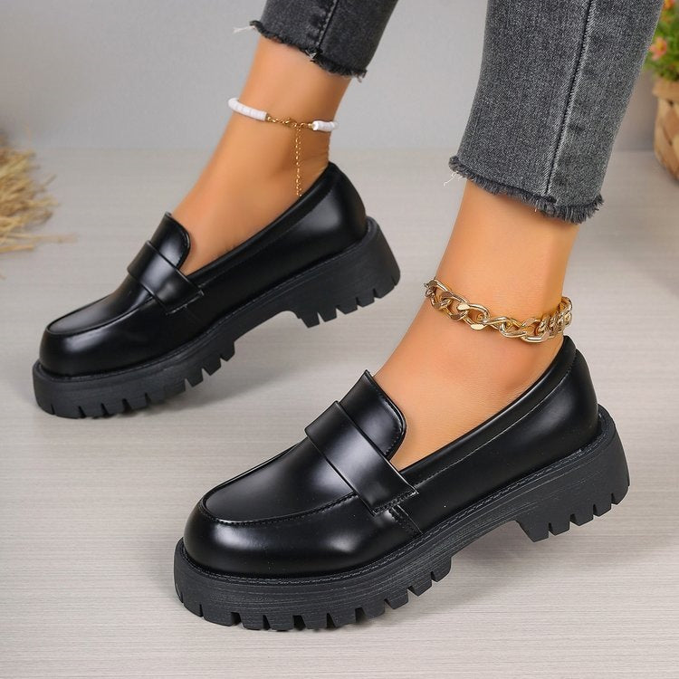 Women's Platform Loafers with Chunky Lug Sole - 4