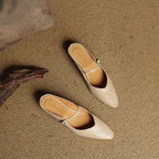 Women's Pointed Toe Mule Sandals with Ankle Strap - 6