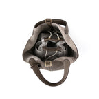 Women's Structured Bucket Bag with Twist-Lock Clasp - 17