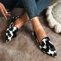 Women's Pointed Toe Loafers with Tassel Detail and Contrast Trim - Black