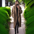 Women's Oversized Longline Coat Double-Breasted - 7
