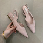 Women's Pointed Slingback Flats V-Cut Adjustable Strap - 6