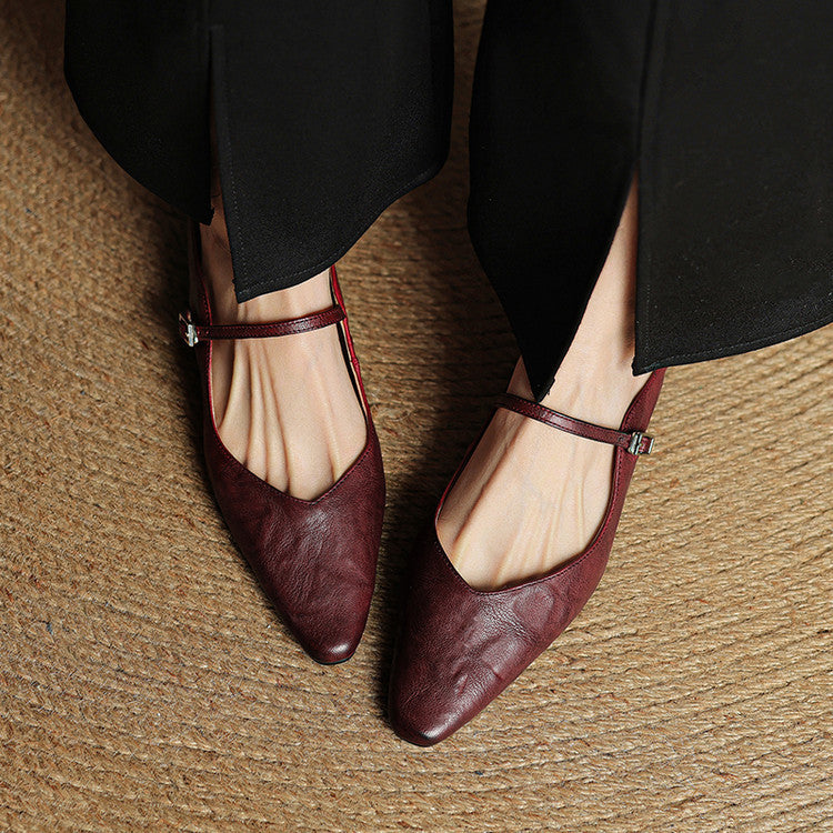 Women's Pointed Toe Mule Sandals with Ankle Strap - 10