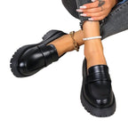 Women's Platform Loafers with Chunky Lug Sole - 6