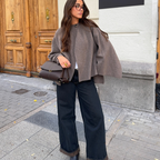Women's Oversized Wrap Coat with Draped Neckline and Belted Waist - 6