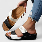 Tasha | Orthopaedic Sandals - White-Black