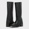 Women's Knee-High Boots with Non-Slip Sole - Black